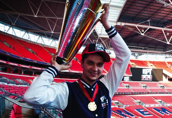 Jakub Michalak lifting his trophy in front of 90,000 adoring fans...